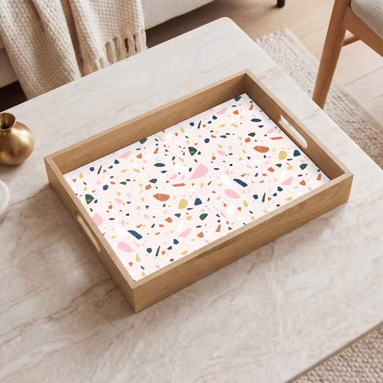 Terrazzo - Patroon - Kleurrijk Dienblad Rechthoek middel 911 -sfeer1