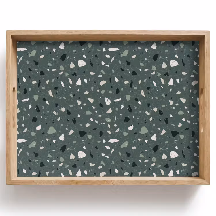 Terrazzo - Patroon - Kleurrijk - Groen Dienblad Rechthoek middel 911 -z3d_shopping