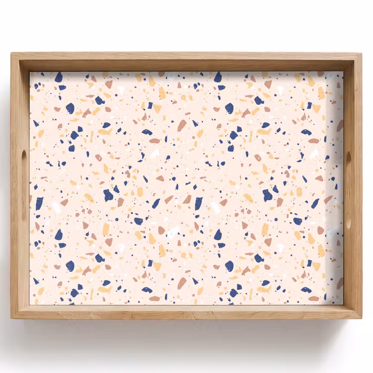 Terrazzo -  Patroon - Kleurrijk - Indigo Dienblad Rechthoek middel 911 -z3d_shopping