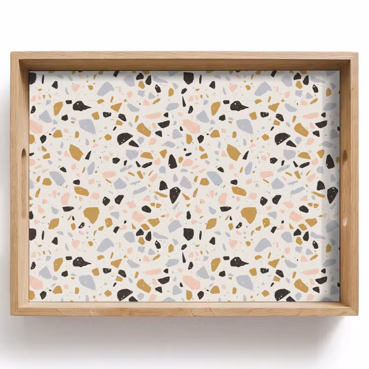 Terrazzo -  Patroon - Neutraal - Zacht - Multi Dienblad Rechthoek middel 911 -z3d_shopping