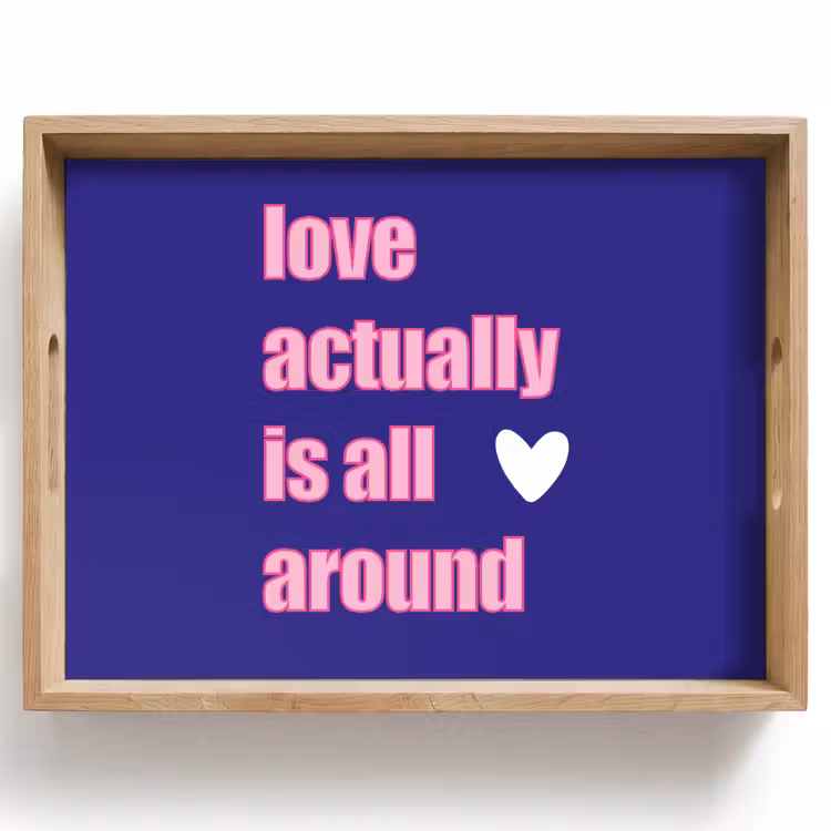 Tekst - Valentijn - Love - Blauw Dienblad Rechthoek middel -z3d_shopping