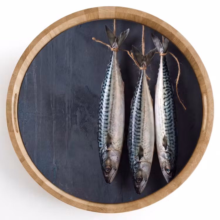 Tray - Three Fish - Rope - Drie vissen - Touw Dienblad Rond middel