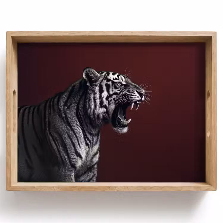 Tijger - Brult - Bordeaux Dienblad Rechthoek middel -z3d_shopping