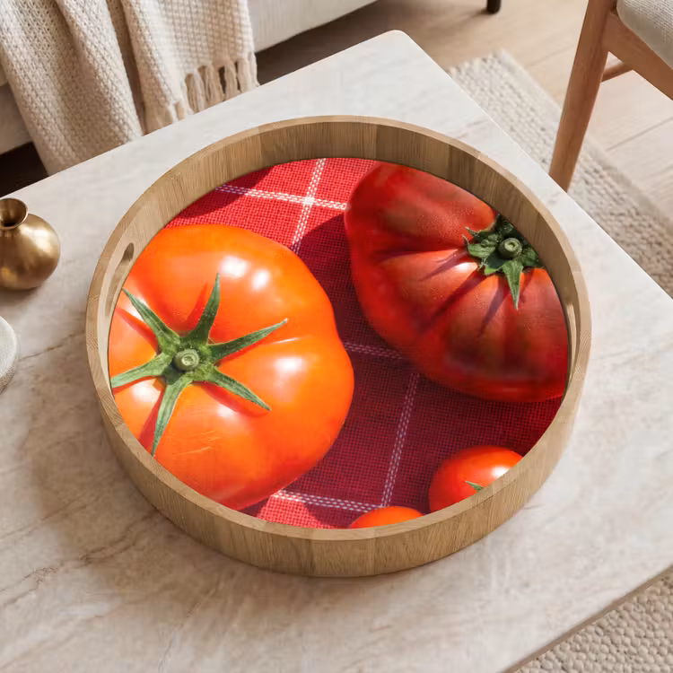Tray - Tomato - Red - Food - Tomaat - Rood - Eten Dienblad Rond middel