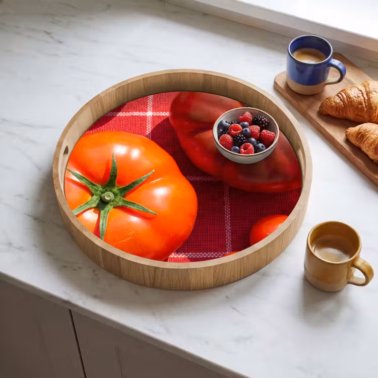 Tray - Tomato - Red - Food - Tomaat - Rood - Eten Dienblad Rond middel