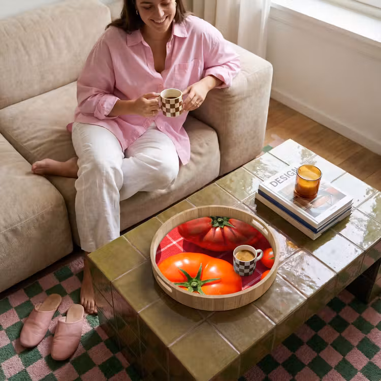 Tray - Tomato - Red - Food - Tomaat - Rood - Eten Dienblad Rond middel