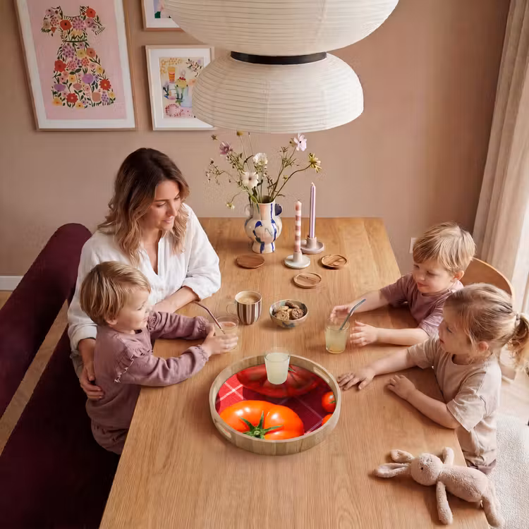 Tray - Tomato - Red - Food - Tomaat - Rood - Eten Dienblad Rond middel