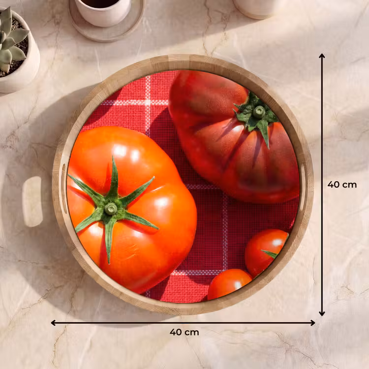 Tray - Tomato - Red - Food - Tomaat - Rood - Eten Dienblad Rond middel