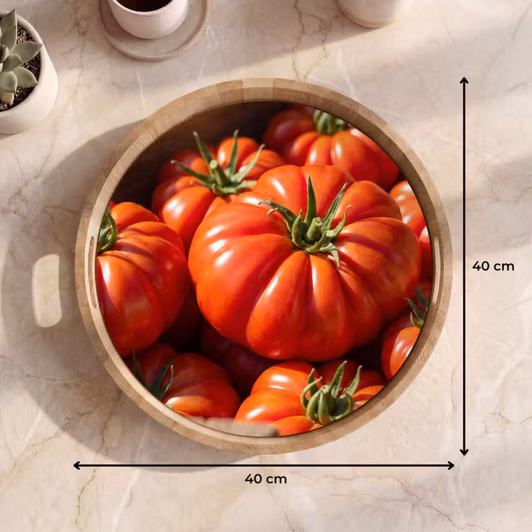 Tray - Tomato - Wooden - Crate - Tomaat - Houten - Kist Dienblad Rond middel