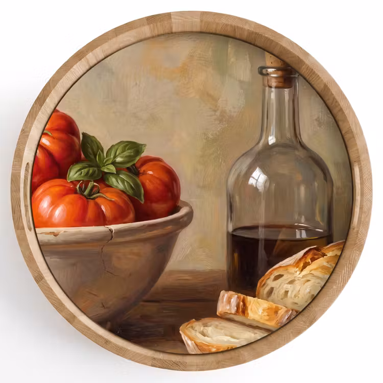 Tray - Tomatoes - Bowl - Food - Tomaten - Kom - Eten Dienblad Rond middel