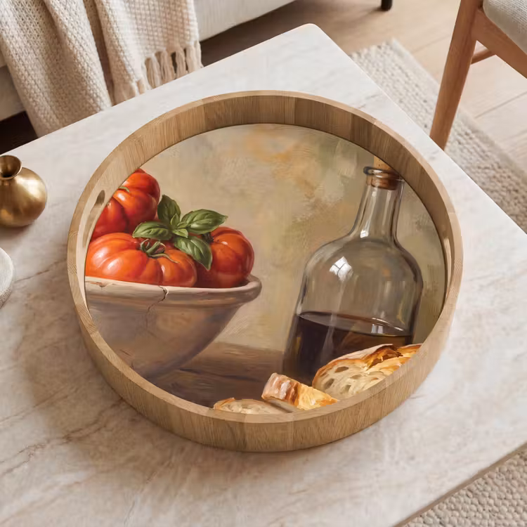 Tray - Tomatoes - Bowl - Food - Tomaten - Kom - Eten Dienblad Rond middel