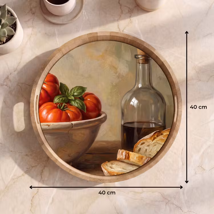 Tray - Tomatoes - Bowl - Food - Tomaten - Kom - Eten Dienblad Rond middel