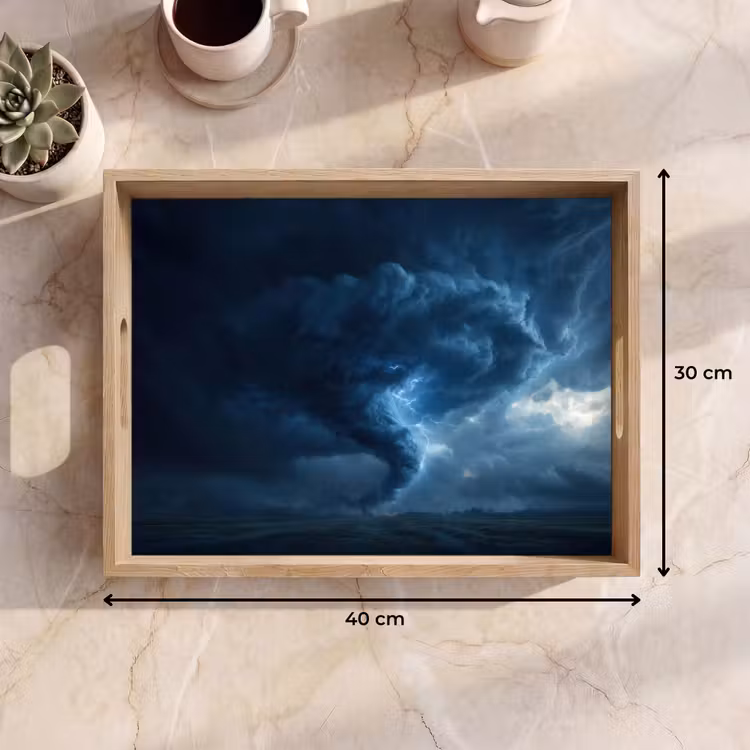 Tornado - Duister - Wolken Dienblad Rechthoek middel -USP_Formaat