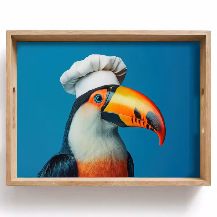 Toekan - Papegaai - Vogel - Koksmuts Dienblad Rechthoek middel -z3d_shopping