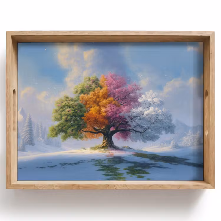 Boom - Seizoenen - Winter - Landschap Dienblad Rechthoek middel -z3d_shopping