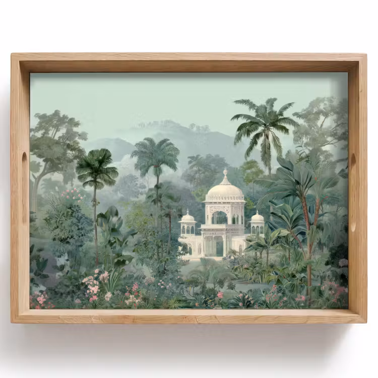 Tropische tuin - Koepelgebouw - Bloemen Dienblad Rechthoek middel -z3d_shopping