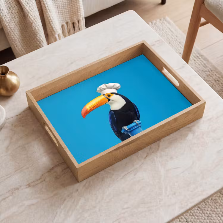 Tucan - Sokkel - Vogel - Koksmuts Dienblad Rechthoek middel -sfeer1