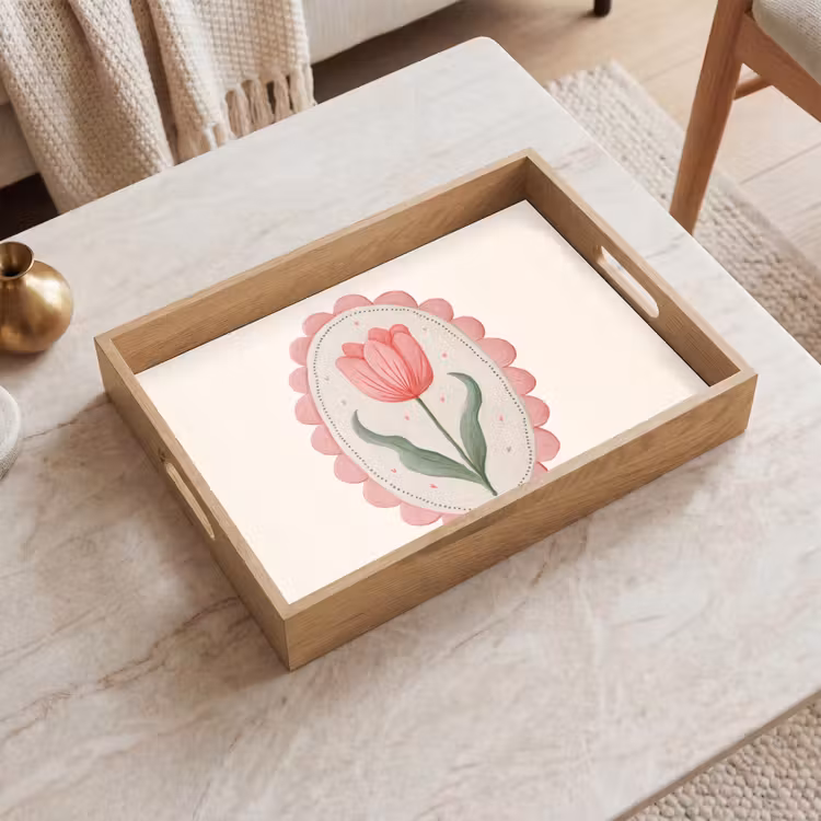 Tulp - Lijst - Ovaal - Illustratie Dienblad Rechthoek middel -sfeer1