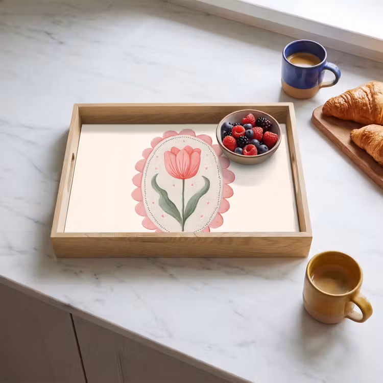 Tulp - Lijst - Ovaal - Illustratie Dienblad Rechthoek middel -sfeer2