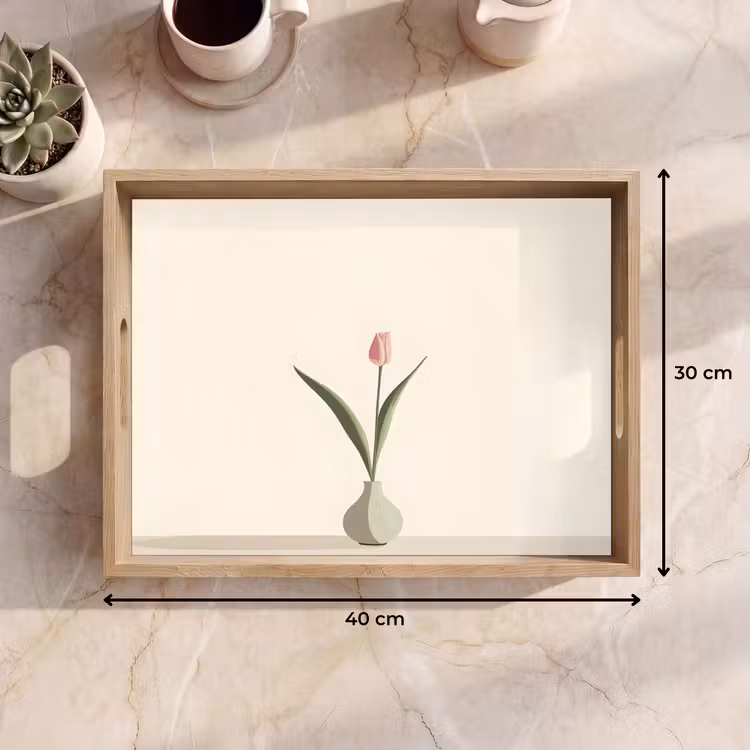 Tulp - Vaas - Beige Dienblad Rechthoek middel -USP_Formaat