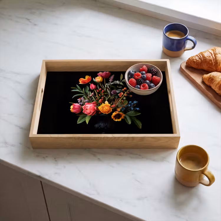 Tulpen - Bessen - Boeket - Vaas Dienblad Rechthoek middel -sfeer2