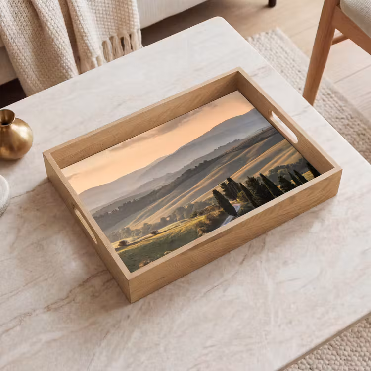 Toscaans - Landschap - Heuvels Dienblad Rechthoek middel -sfeer1