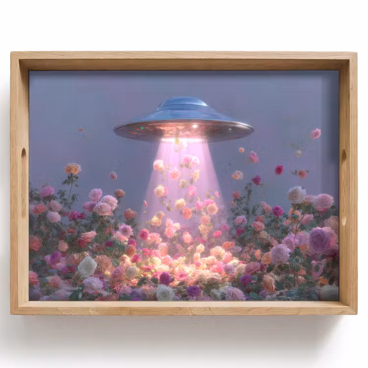 Ufo - Rozen - Pastelkleuren Dienblad Rechthoek middel -z3d_shopping