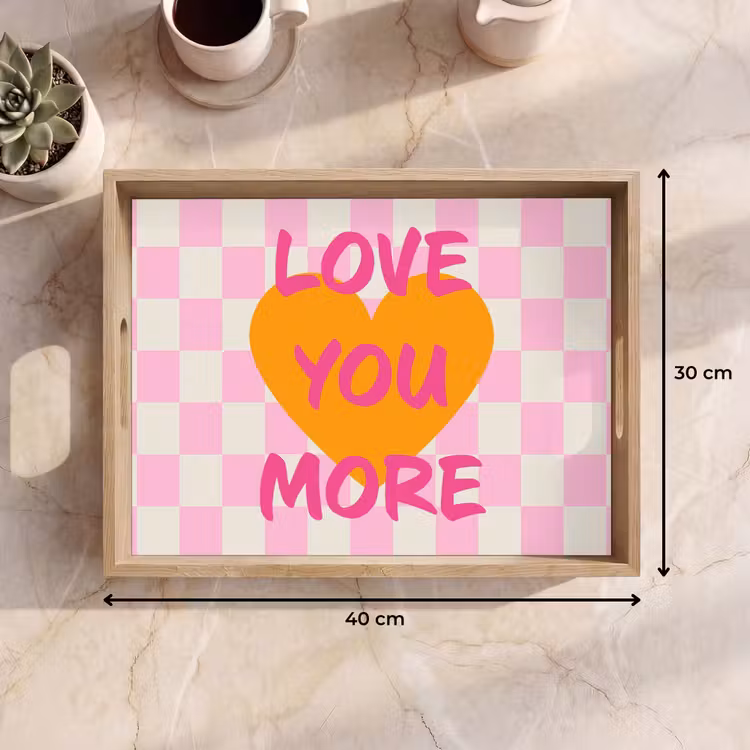 Valentijn - Love - Roze - Oranje Dienblad Rechthoek middel -USP_Formaat
