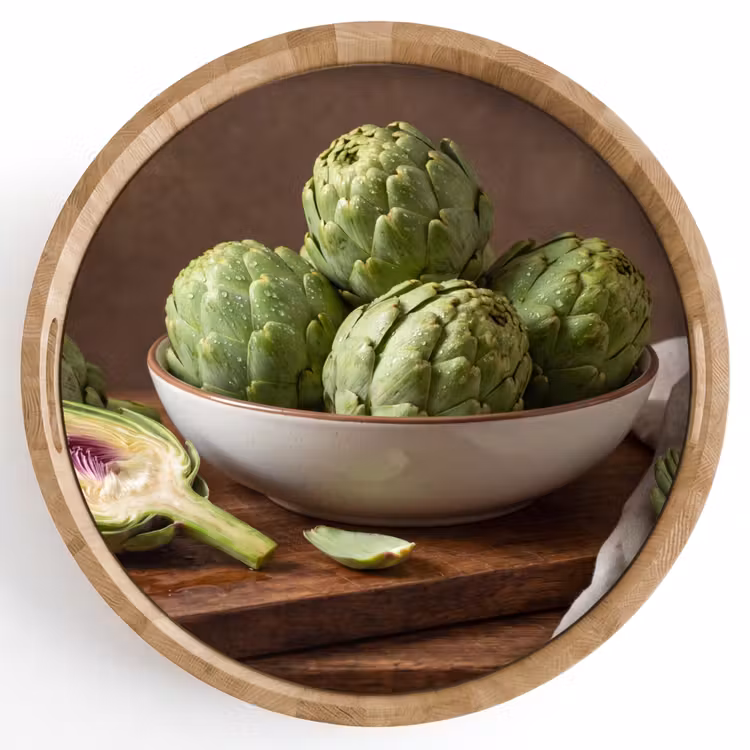 Tray - Vegetables - Artichoke - Kitchen - Groenten - Artisjok - Keuken Dienblad Rond middel