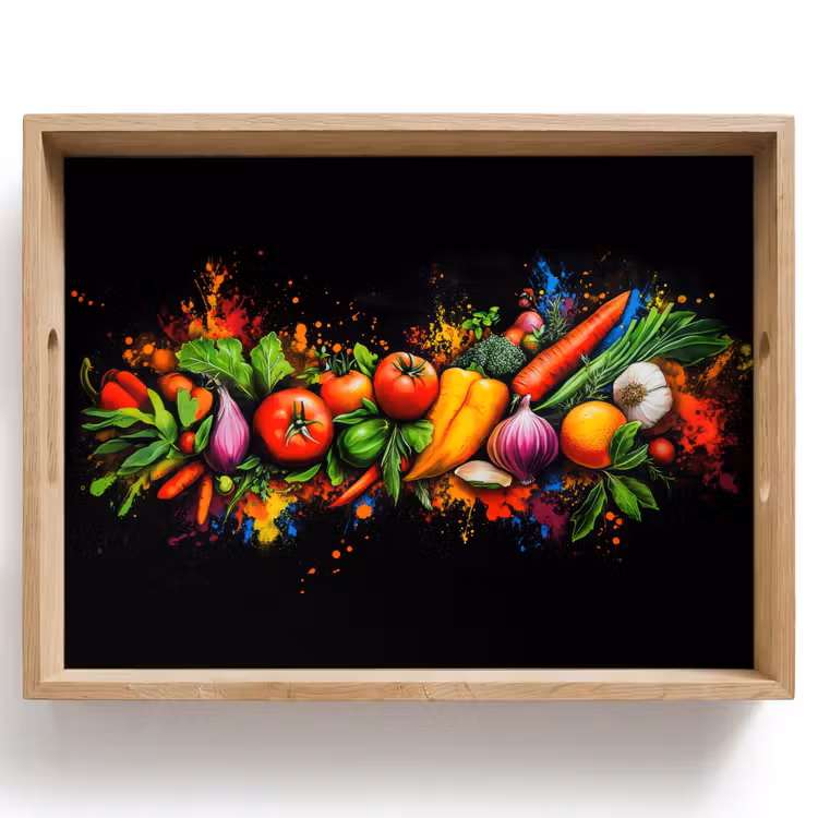 Groente - Eten - Kruiden - Graffiti - Koken Dienblad Rechthoek middel -z3d_shopping