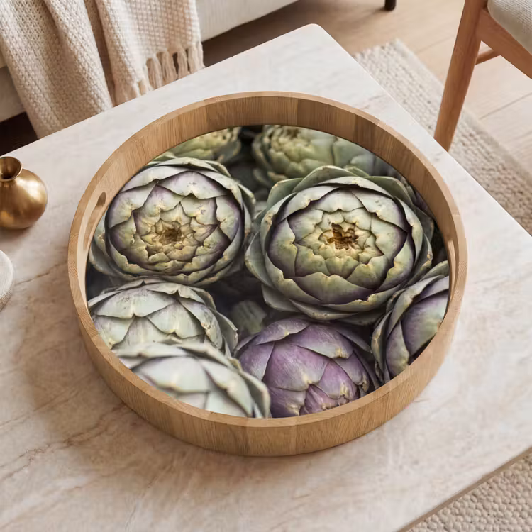 Tray - Vegetables - Fresh - Food - Groenten - Vers - Eten Dienblad Rond middel