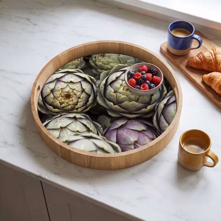 Tray - Vegetables - Fresh - Food - Groenten - Vers - Eten Dienblad Rond middel