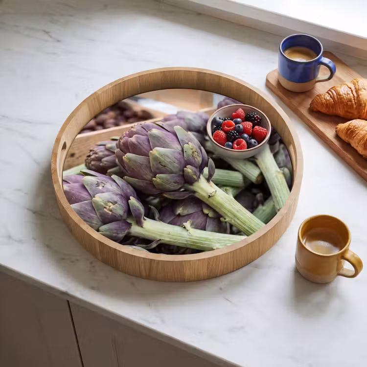 Tray - Vegetables - Market - Fresh - Groenten - Markt - Vers Dienblad Rond middel