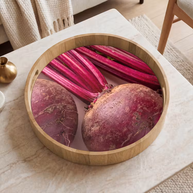 Tray - Vegetables - Red - Fresh - Groente - Rood - Vers Dienblad Rond middel