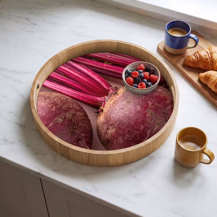 Tray - Vegetables - Red - Fresh - Groente - Rood - Vers Dienblad Rond middel