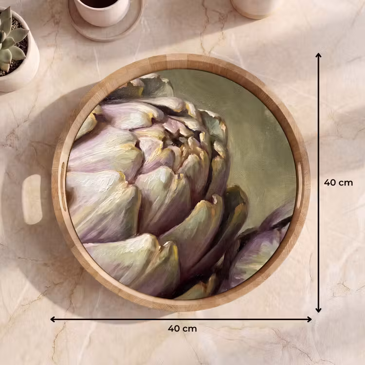 Tray - Vegetables - Still Life - Painting - Groente - Stilleven - Schilderij Dienblad Rond middel