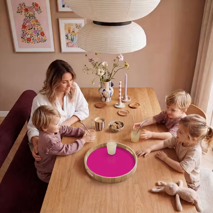 Velvet - Magenta - Roze Dienblad Rond middel 914 -sfeer4