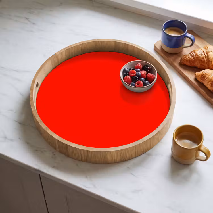 Vibrant - Vermilion - Rood Dienblad Rond middel 914 -sfeer2