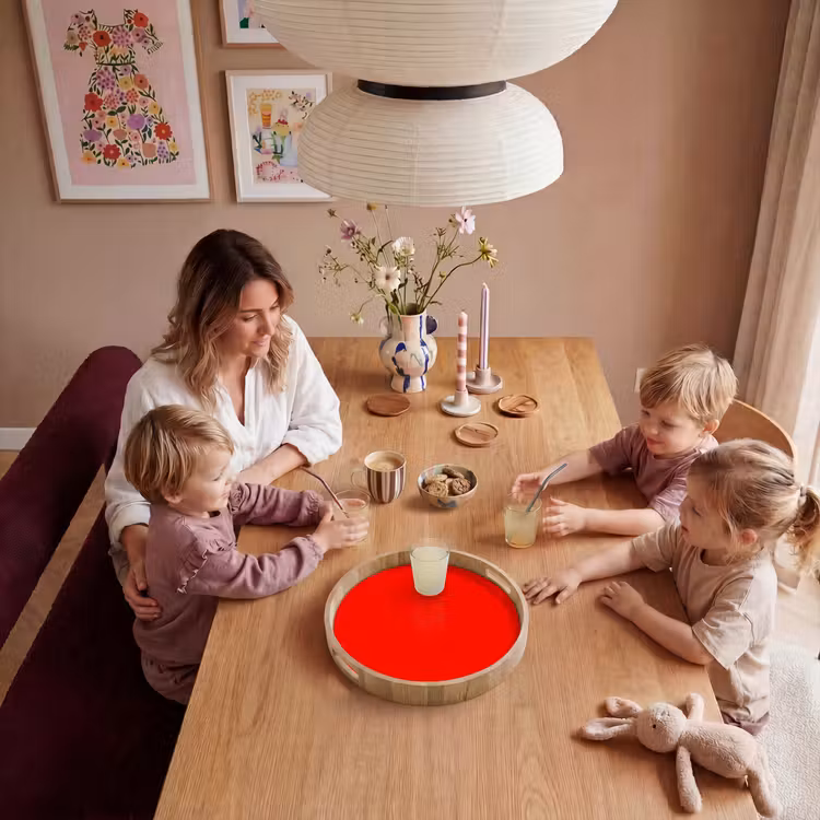 Vibrant - Vermilion - Rood Dienblad Rond middel 914 -sfeer4
