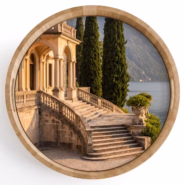 Tray - Villa - Water - Stairs - Villa - water -trappen Dienblad Rond middel