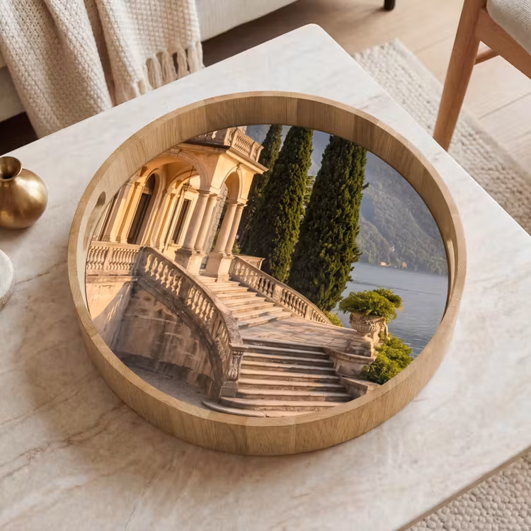Tray - Villa - Water - Stairs - Villa - water -trappen Dienblad Rond middel