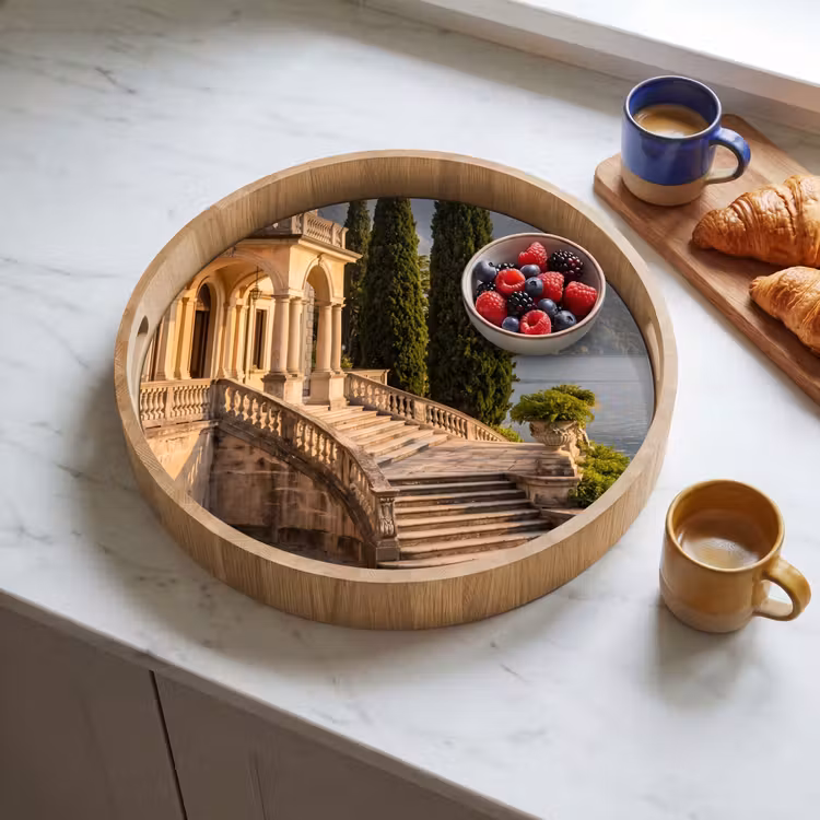 Tray - Villa - Water - Stairs - Villa - water -trappen Dienblad Rond middel