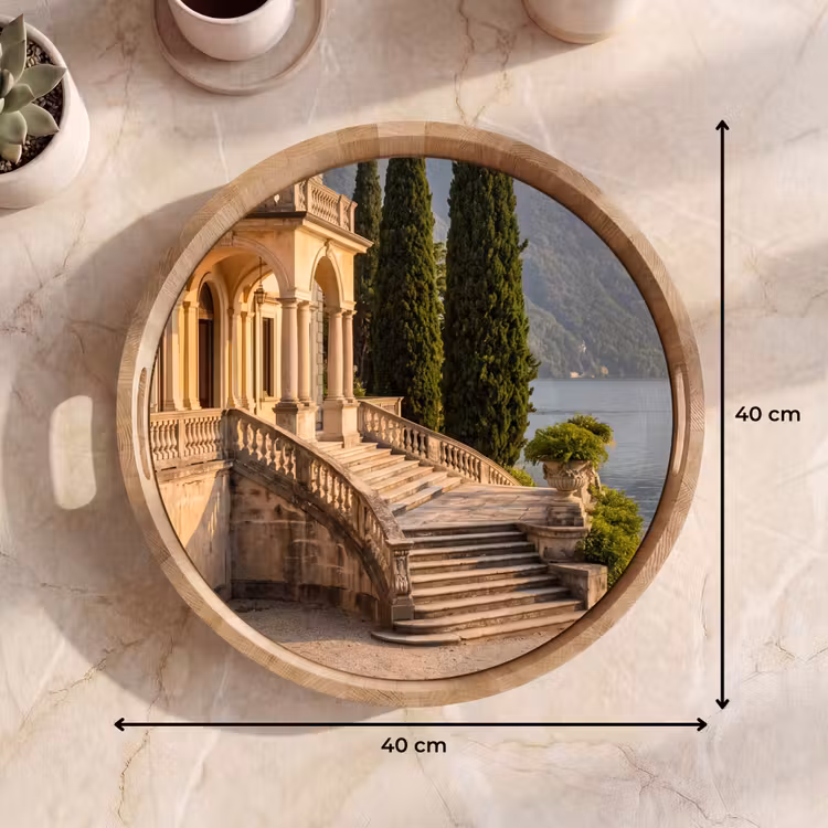 Tray - Villa - Water - Stairs - Villa - water -trappen Dienblad Rond middel