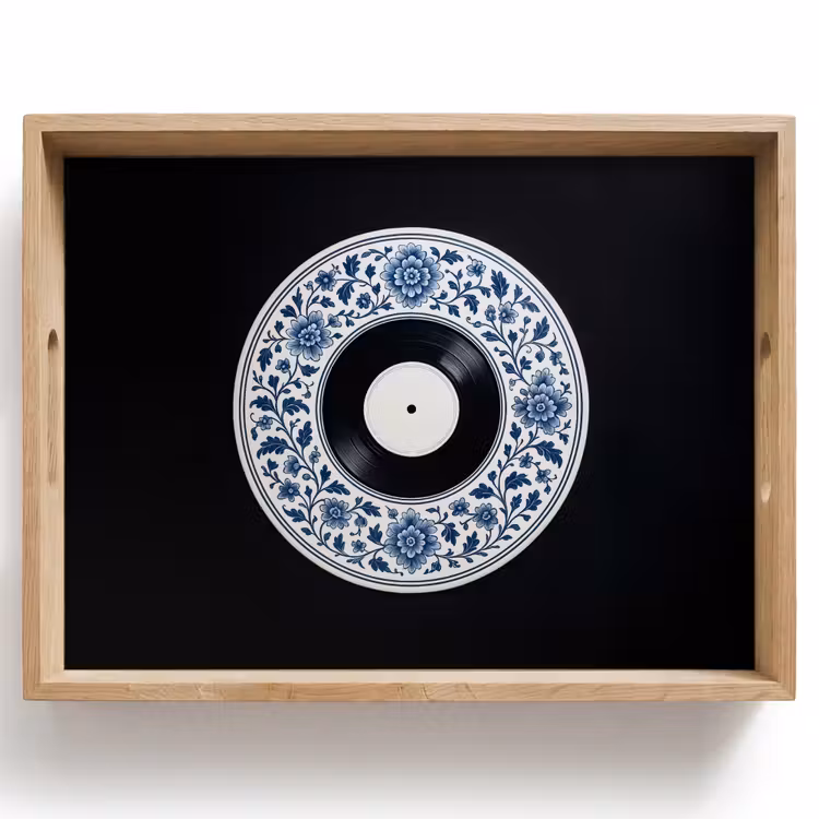 Vinyl - LP - Delfts Blauw - Muziek Dienblad Rechthoek middel -z3d_shopping