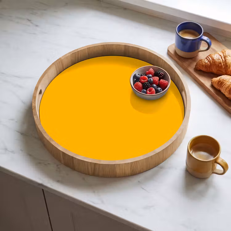 Vivid - Amber - Geel Dienblad Rond middel 914 -sfeer2