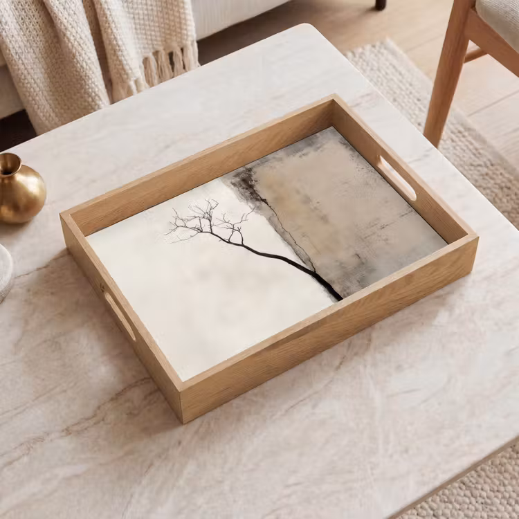 Wabi sabi - Plant - Beige Dienblad Rechthoek middel -sfeer1