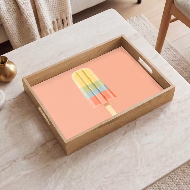 Waterijsje - Pasteltinten - Minimalistisch Dienblad Rechthoek middel -sfeer1