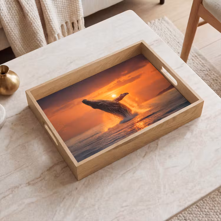 Walvis - Zon - Zee Dienblad Rechthoek middel -sfeer1