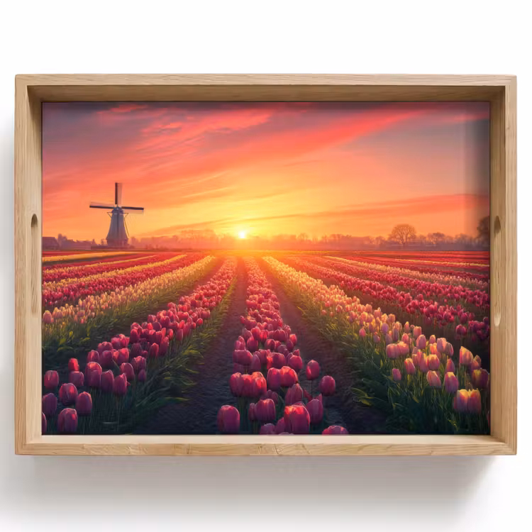 Windmolen - Zonsondergang - Landschap Dienblad Rechthoek middel -z3d_shopping