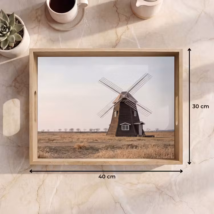 Windmolens - Landschap - Veld Dienblad Rechthoek middel -USP_Formaat
